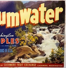 Vintage Mt. Cashmere Brand Apple Crate Label - L.E. Larson, Wenatchee, Washington — listing 3