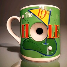 golf novelty ceramic Novelty 19th Hole Golf-Themed Ceramic Mug with Sculpted Club, Ball, Cap & Flag — listing 3