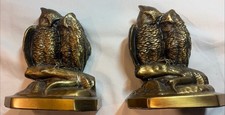 Vintage Solid Brass Owl Bookends, Pair, Handcrafted in Korea — listing 6