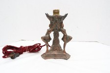 Art Deco Marbled Glass Skyscraper Table Lamp with Chrome and Wood Stand, 15in — listing 2
