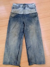 Balenciaga Baggy Wide-Leg Jeans, Dark Wash, Distressed Hem — listing 4
