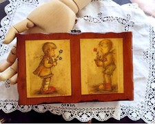 Vintage Hummel 'Telling Her Secret' Print on Wood Plaque — listing 5