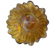 Iridescent Carnival Glass Sunflower / Daisy Petal Bowls, Set of 3 — listing 6