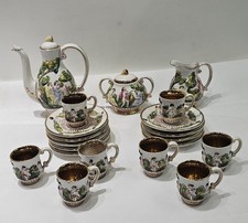 Capodimonte GV Gold Gilt Cherub Relief Coffee Set with Cups — listing 2