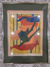 Vintage 1970s Abstract Modernist Signed Limited Edition Serigraph, Framed