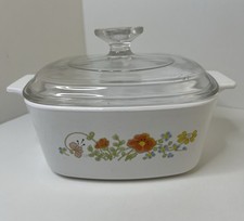 Corning Ware Wildflower Pattern 1-Quart Casserole Dish with Pyrex Lid — listing 4