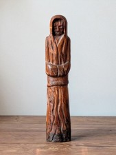 Handcrafted Wooden Folk Art Figure of a Merchant Playing Congklak/Mancala with Stone Counters — listing 3