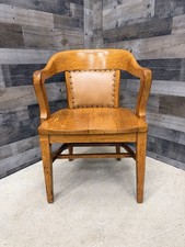 Vintage Bankers Armchair Solid Wood Mid-Century Office Chair — listing 3