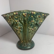Weller Pottery Art Nouveau Twig-Handle Vase with Applied Grape Leaves