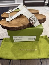 Tory Burch Mellow Suede Thong Sandal with Cork Footbed and Gold Logo Buckle, Size 8.5 — listing 5