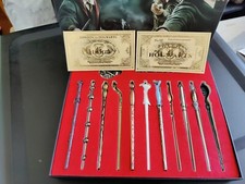 Harry Potter Style Wizard Wand, Black Textured Handle with Reddish-Brown Shaft