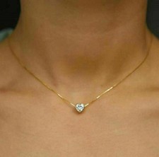14K Yellow Gold Diamond Open Heart Pendant Necklace with Rope Chain — listing 5