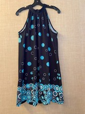 Fantaist Women's Navy Blue Fit and Flare Dress with Ruffle Collar, Size L — listing 4