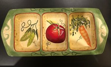 Fitz and Floyd Classics Le Marché 3-Section Divided Vegetable Serving Tray 15x7 — listing 2