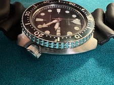 Vintage Seiko 6309 'Turtle' Automatic Diver's Watch with Pepsi Bezel, 150m Water Resist, on Aftermarket Blue Rubber Strap — listing 5