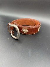 Multicolor Patchwork Leather Belt with Ball-Chain Trim and Square Buckle — listing 3