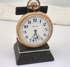 Hamilton Masonic Dial Open-Face Pocket Watch with Gold-Filled Chain