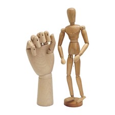 Vintage Wooden Artist's Articulated Mannequin Figure, 14" Tall on Round Base — listing 2