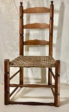 Vintage Ladder Back Side Chair with Woven Splint Seat — listing 4