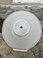 Frosted Glass Ruffle-Edge Ceiling Lamp Shade with Red & Silver Floral Decoration — listing 3