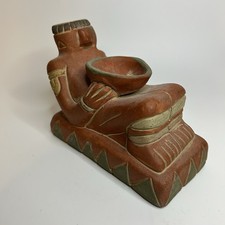Terracotta Figural Sculpture on Wood Base Yes, there's a signature or stamp