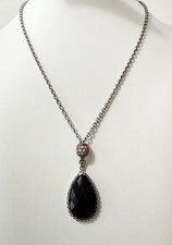 ESPO Sterling Silver Pear-Cut CZ Teardrop Pendant on 16" Rope Chain — listing 3