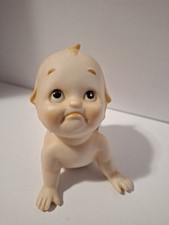 Pair of Mid-Century Ceramic Pouty Boy and Girl Figurines with Gold Trim — listing 5