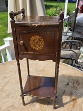 Antique Smoking Stand Cabinet with Turned Spindles and Galleried Top — listing 3