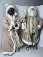 Large Santa & Mrs. Claus Figurine on Wood-Look Base — listing 2