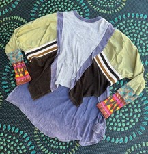 Free People NWT Patchwork Striped Polo Oversized Mini Dress, Size Small, listing 3