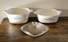 Vintage CorningWare Cornflower Blue 1.5 Qt Casserole Dish with Pyrex Glass Lid — listing 4