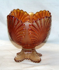 Marigold Carnival Glass Two-Handled Spooner / Open Sugar in Thistle Pattern — listing 6