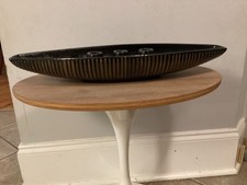 Royal Haeger Mid-Century Oblong Console Bowl with Sculptural Leaf Design and Fruit-Decorated Base — listing 5