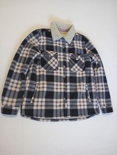Soho Sherpa-Lined Plaid Fleece Shirt Jacket (Shacket), Men's XXL, Red/Black/Cream — listing 4