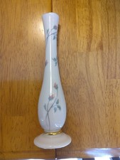 Lenox Ivory Porcelain Embossed Rose Vase, 12 inch, Gold Rim — listing 5