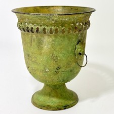 Vintage Brass and Cast Metal Urn-Form Table Lamp with Drum Shade — listing 3