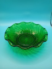Vintage Hollywood Regency Green Glass Globe Table Lamp with Ornate Brass Base and Scalloped Bell Shade — listing 3