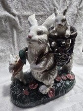 Miniature Yixing-Style Zisha Clay Seated Rabbit Figurine