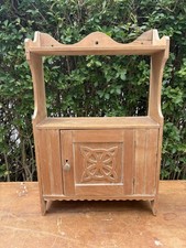 Vintage Pine Two-Door Wall-Mount Cabinet with Scalloped Gallery and Raised-Panel Doors — listing 6