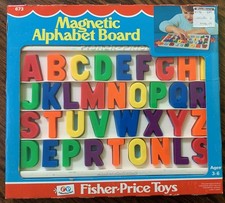 Vintage Fisher-Price Magnetic Alphabet Letter Board Tray