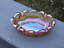 Amber Moon and Star Glass Footed Compote / Crimped Ruffle-Rim Vase — listing 4