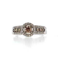 Le Vian 14K Gold Chocolate & Vanilla Diamond Halo Cluster Stud Earrings — listing 4