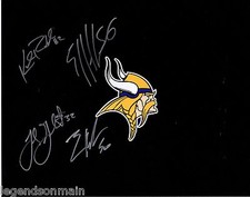 Minnesota Vikings Team-Signed White Panel Logo Football with Multiple Player Autographs — listing 3