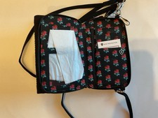 Vera Bradley Quilted Cotton Crossbody Shoulder Bag in Charcoal Medallion Pattern — listing 4