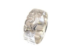 Silver-Tone Plumeria Flower Ring with Central Rhinestone — listing 5