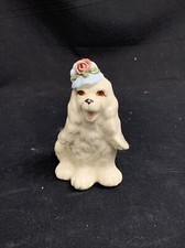 Vintage Cordelia China Hand-Painted Ceramic Cocker Spaniel Figurines with Rose Bonnets, Pair — listing 4