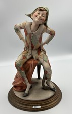 Pair of Italian Porcelain Commedia dell'Arte Figurines - Harlequin and Pulcinella, Capodimonte Style — listing 6