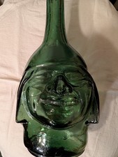 Green Glass Figural Toby Jug / Character Pitcher (Standing Bearded Man) — listing 5