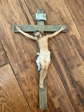 Vintage Ceramic Cross Combination Pen Holder / Desk Organizer with Green and Brown Drip Glaze — listing 5