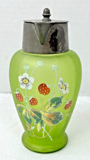 Antique Semi-Porcelain Water Pitcher with Strawberry Transfer Decoration and Gold Trim — listing 4
